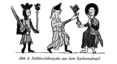 Schl&uuml;ssel&uuml;bergabe an den Papst