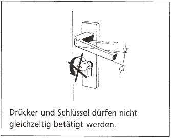 Dr&uuml;cker und Schl&uuml;ssel d&uuml;rfen nicht gleichzeitig bet&auml;tigt werden.
