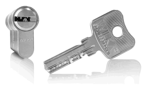 Schließzylinder und Schlüssel mit Bohrmulden