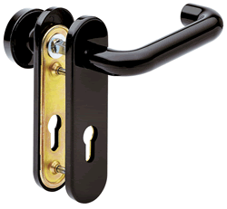 Garnituren für Feuerschutztüren - Kurzschildgarnitur aus Kunststoff schwarz für feuerhemmende Türen T30/T90